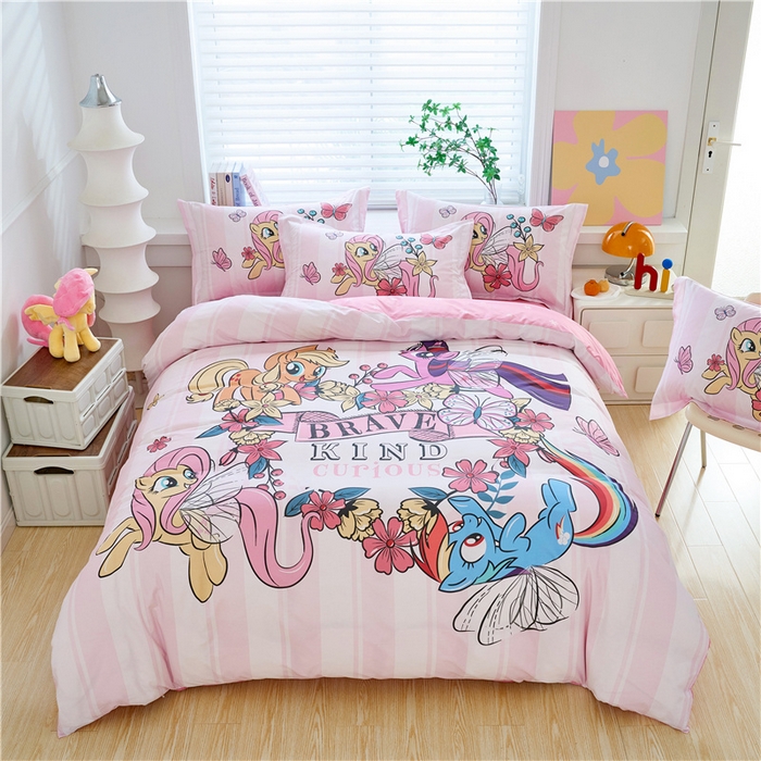 91家纺网 家纺一手货源 找家纺 （总）百利卡通（原迪士尼家纺） 2025新款正版授权小马宝莉/MY LITTLE PONY全棉数码印花三四件套