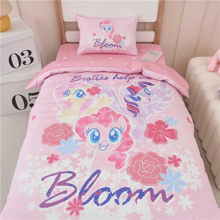 91家纺网 家纺一手货源 找家纺 （总）百利卡通（原迪士尼家纺） 2025新款正版授权小马宝莉全棉数码印花幼儿园童被套装