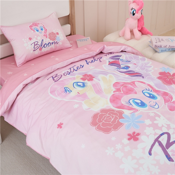 91家纺网 家纺一手货源 找家纺 （总）百利卡通（原迪士尼家纺） 2025新款正版授权小马宝莉全棉数码印花幼儿园童被套装