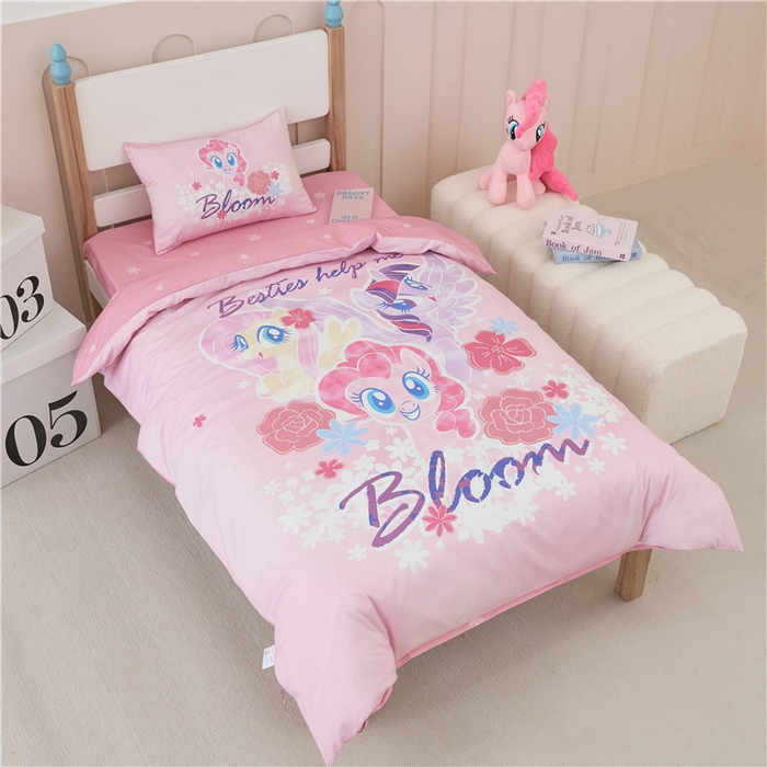 91家纺网 家纺一手货源 找家纺 （总）百利卡通（原迪士尼家纺） 2025新款正版授权小马宝莉全棉数码印花幼儿园童被套装