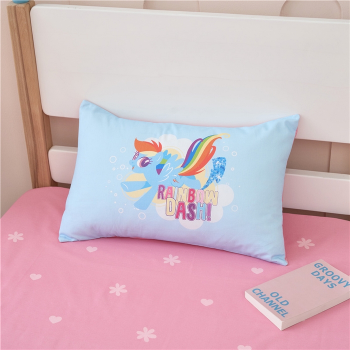 91家纺网 家纺一手货源 找家纺 百利卡通（原迪士尼家纺） 2025新款正版授权小马宝莉全棉数码印花幼儿园童被套装 蓝色云宝T