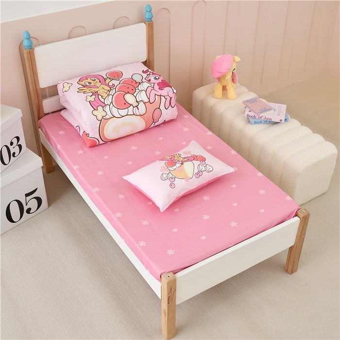 91家纺网 家纺一手货源 找家纺 百利卡通（原迪士尼家纺） 2025新款正版授权小马宝莉全棉数码印花幼儿园童被套装 水果大餐T