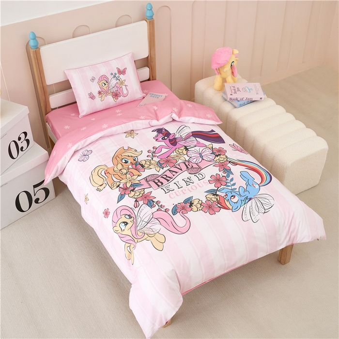 百利卡通（原迪士尼家纺） 2025新款正版授权小马宝莉全棉数码印花幼儿园童被套装 勇敢家族T