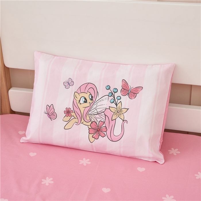 91家纺网 家纺一手货源 找家纺 百利卡通（原迪士尼家纺） 2025新款正版授权小马宝莉全棉数码印花幼儿园童被套装 勇敢家族T