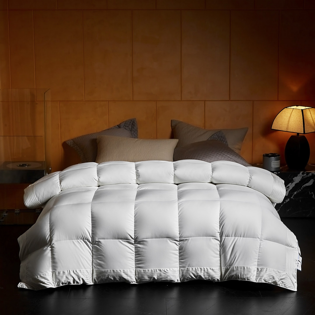 91家纺网 家纺一手货源 找家纺 暖羽屋羽绒馆 2025新款95白鹅绒被芯 莱赛尔被芯 双人婚庆冬被 鹅绒被 羽绒被子 罗玛  白