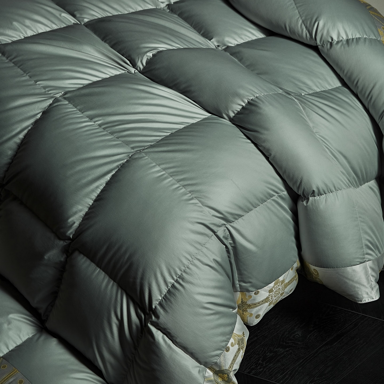 91家纺网 家纺一手货源 找家纺 暖羽屋羽绒馆 2025新款95白鹅绒被芯 莱赛尔被芯 双人婚庆冬被 鹅绒被 羽绒被子 罗玛 蓝