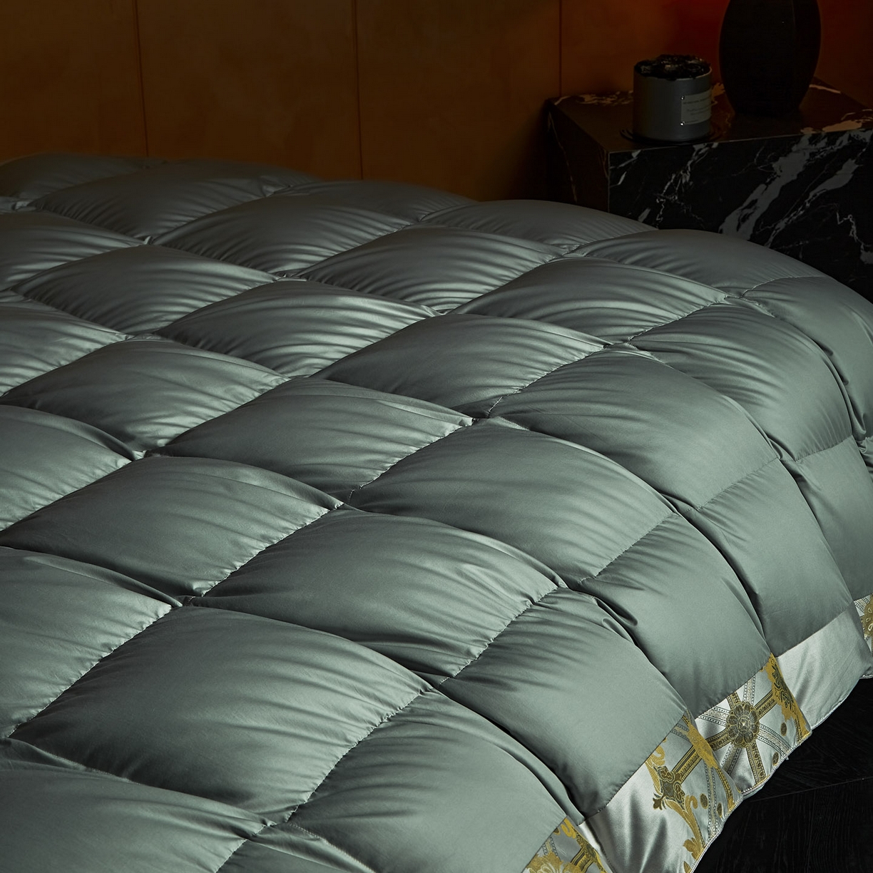 91家纺网 家纺一手货源 找家纺 暖羽屋羽绒馆 2025新款95白鹅绒被芯 莱赛尔被芯 双人婚庆冬被 鹅绒被 羽绒被子 罗玛 蓝