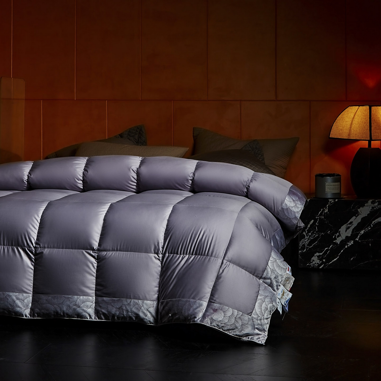 91家纺网 家纺一手货源 找家纺 暖羽屋羽绒馆 2025新款95白鹅绒被芯 莱赛尔被芯 双人婚庆冬被 鹅绒被 羽绒被子 罗玛 紫