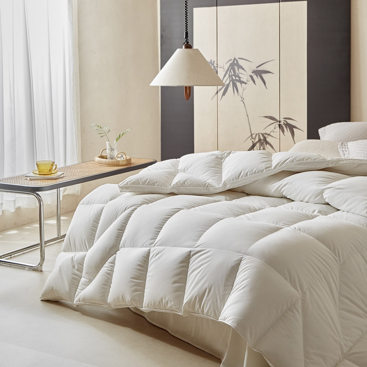 91家纺网 家纺一手货源 找家纺 暖羽屋羽绒馆 2025新款95白鸭绒人体工学被子 羽绒被芯 鸭绒被子 双人加厚冬被 白