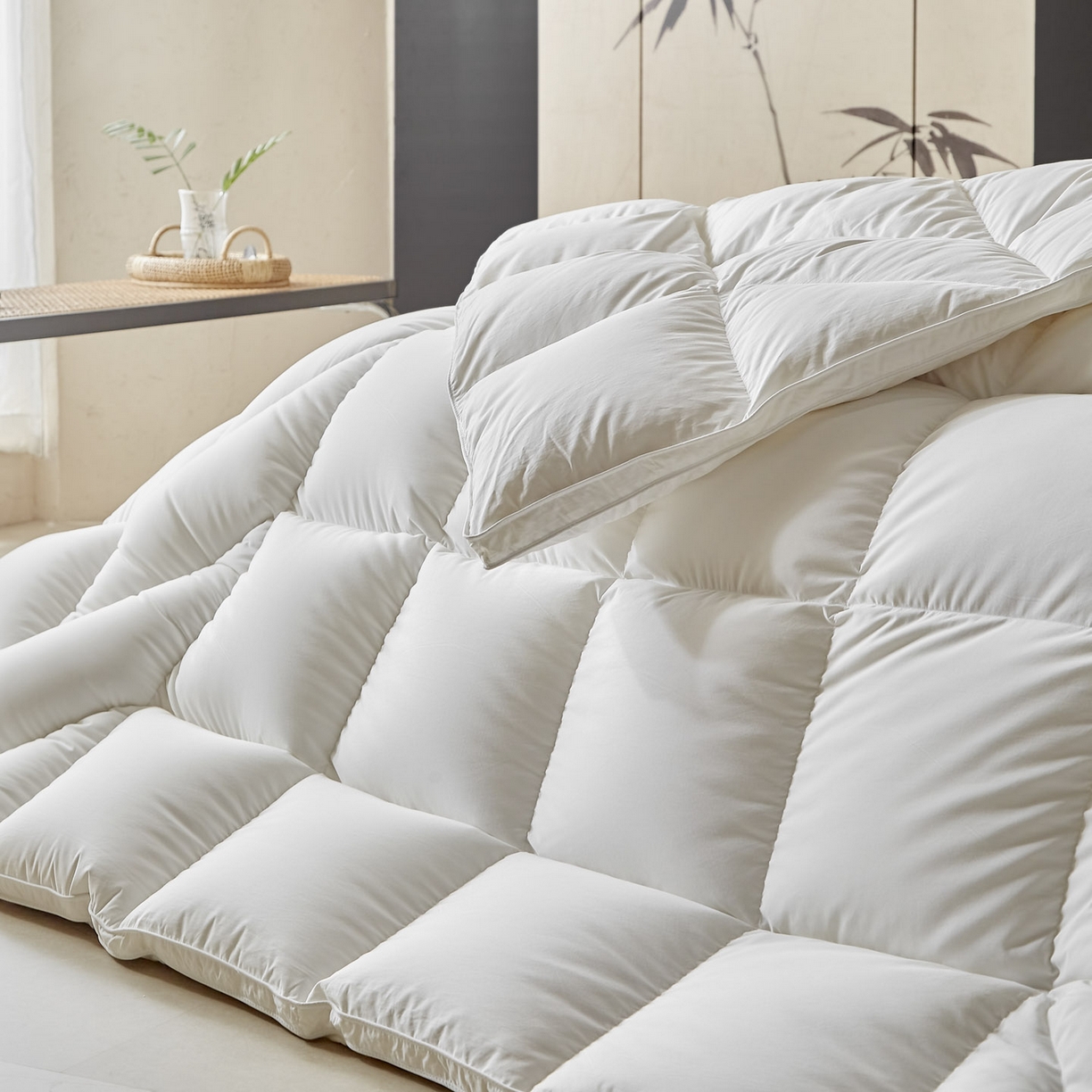 91家纺网 家纺一手货源 找家纺 暖羽屋羽绒馆 2025新款95白鸭绒人体工学被子 羽绒被芯 鸭绒被子 双人加厚冬被 白