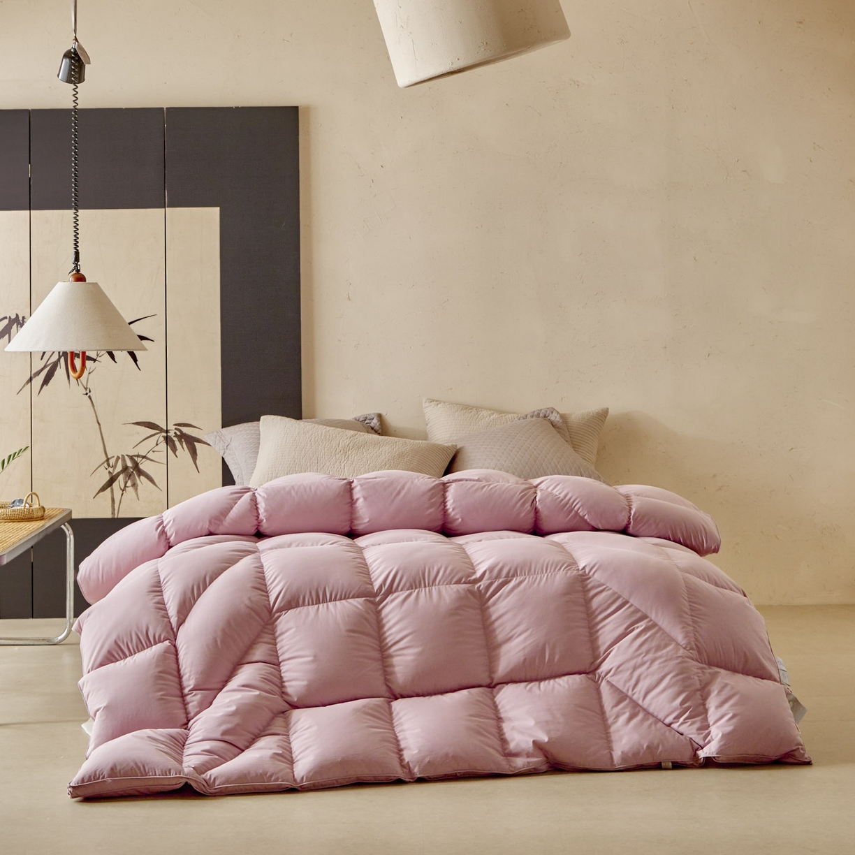 暖羽屋羽绒馆 2025新款95白鸭绒人体工学被子 羽绒被芯 鸭绒被子 双人加厚冬被 粉