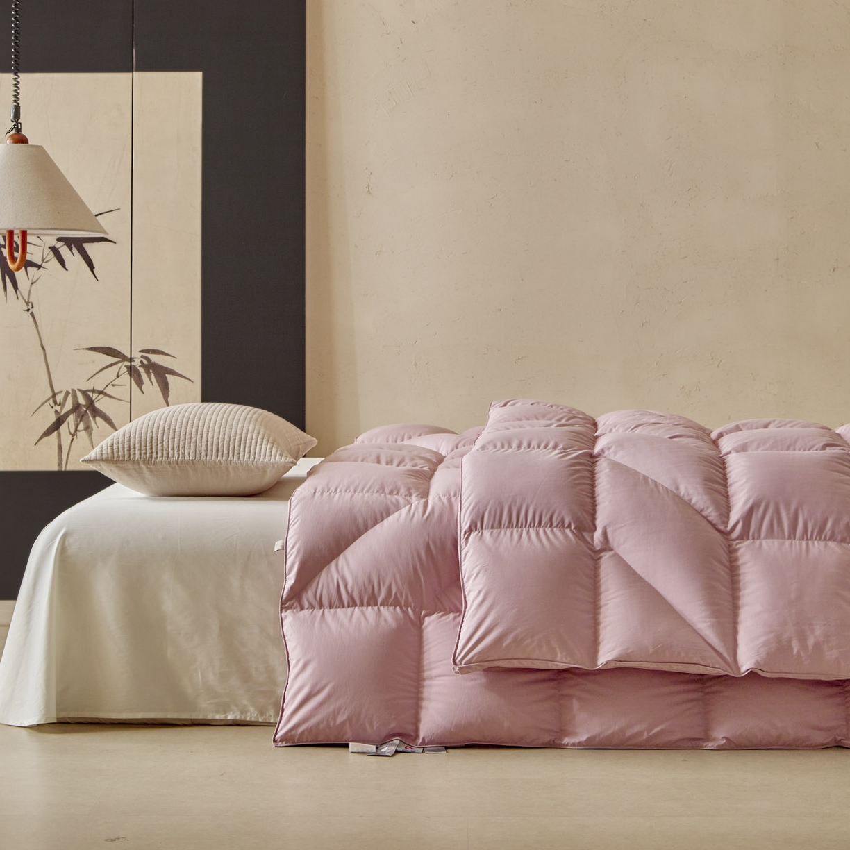 91家纺网 家纺一手货源 找家纺 暖羽屋羽绒馆 2025新款95白鸭绒人体工学被子 羽绒被芯 鸭绒被子 双人加厚冬被 粉