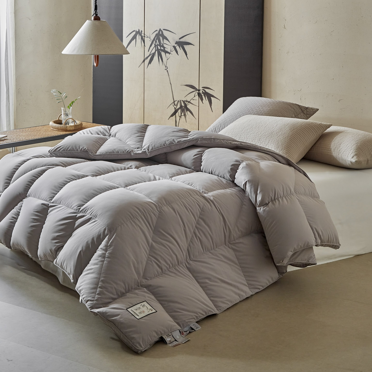 91家纺网 家纺一手货源 找家纺 暖羽屋羽绒馆 2025新款95白鸭绒人体工学被子 羽绒被芯 鸭绒被子 双人加厚冬被 灰