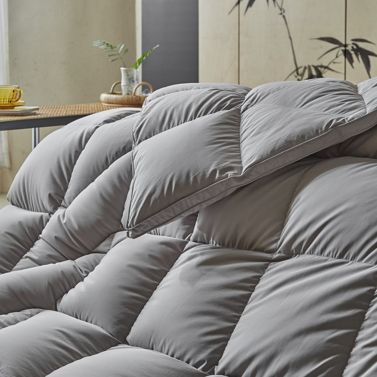 91家纺网 家纺一手货源 找家纺 暖羽屋羽绒馆 2025新款95白鸭绒人体工学被子 羽绒被芯 鸭绒被子 双人加厚冬被 灰