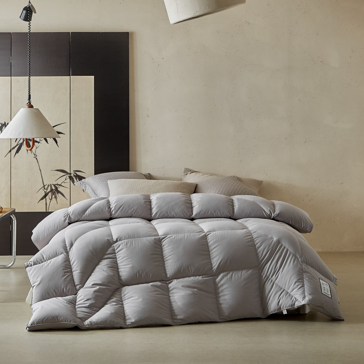暖羽屋羽绒馆 2025新款95白鸭绒人体工学被子 羽绒被芯 鸭绒被子 双人加厚冬被 灰