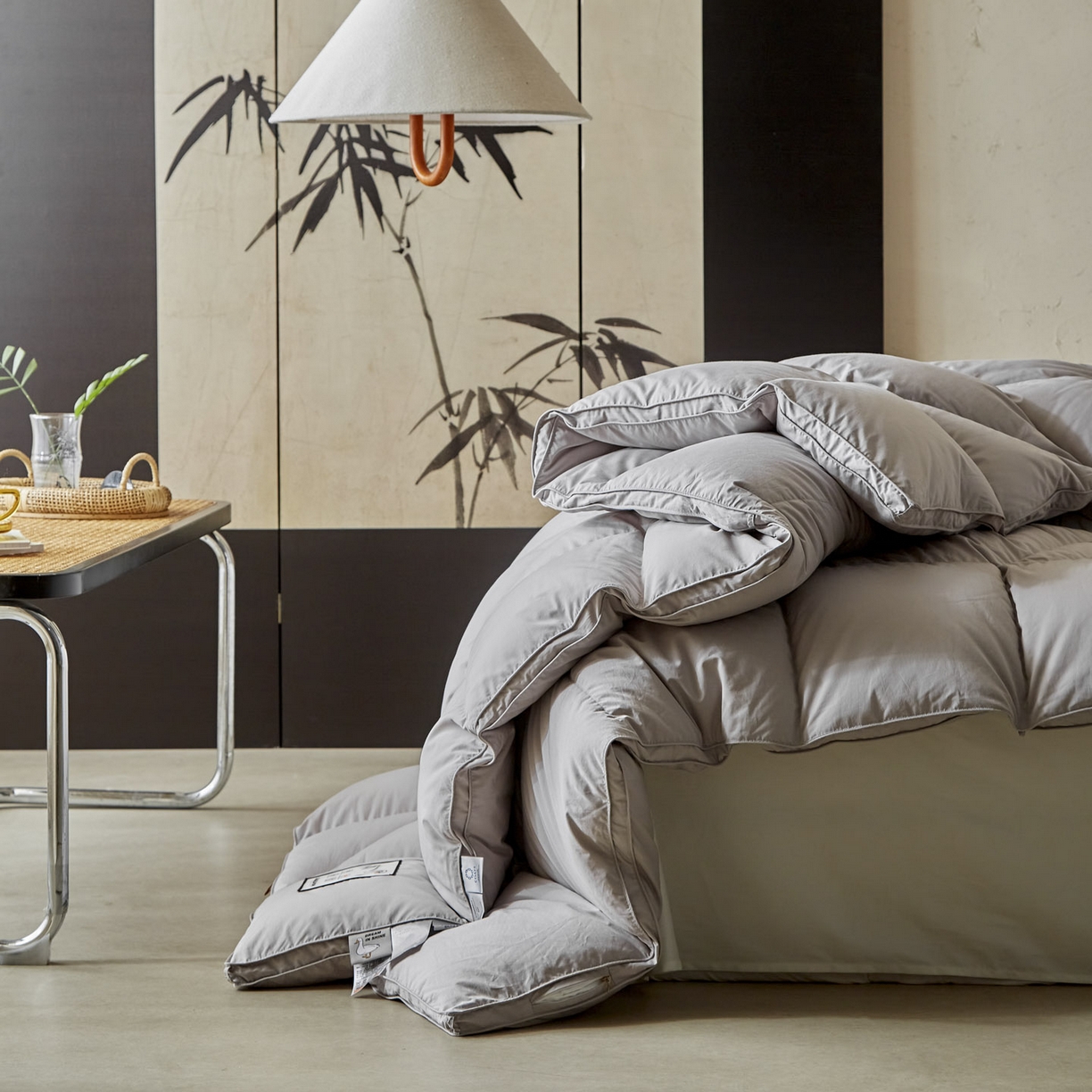 91家纺网 家纺一手货源 找家纺 暖羽屋羽绒馆 2025新款95白鸭绒人体工学被子 羽绒被芯 鸭绒被子 双人加厚冬被 灰