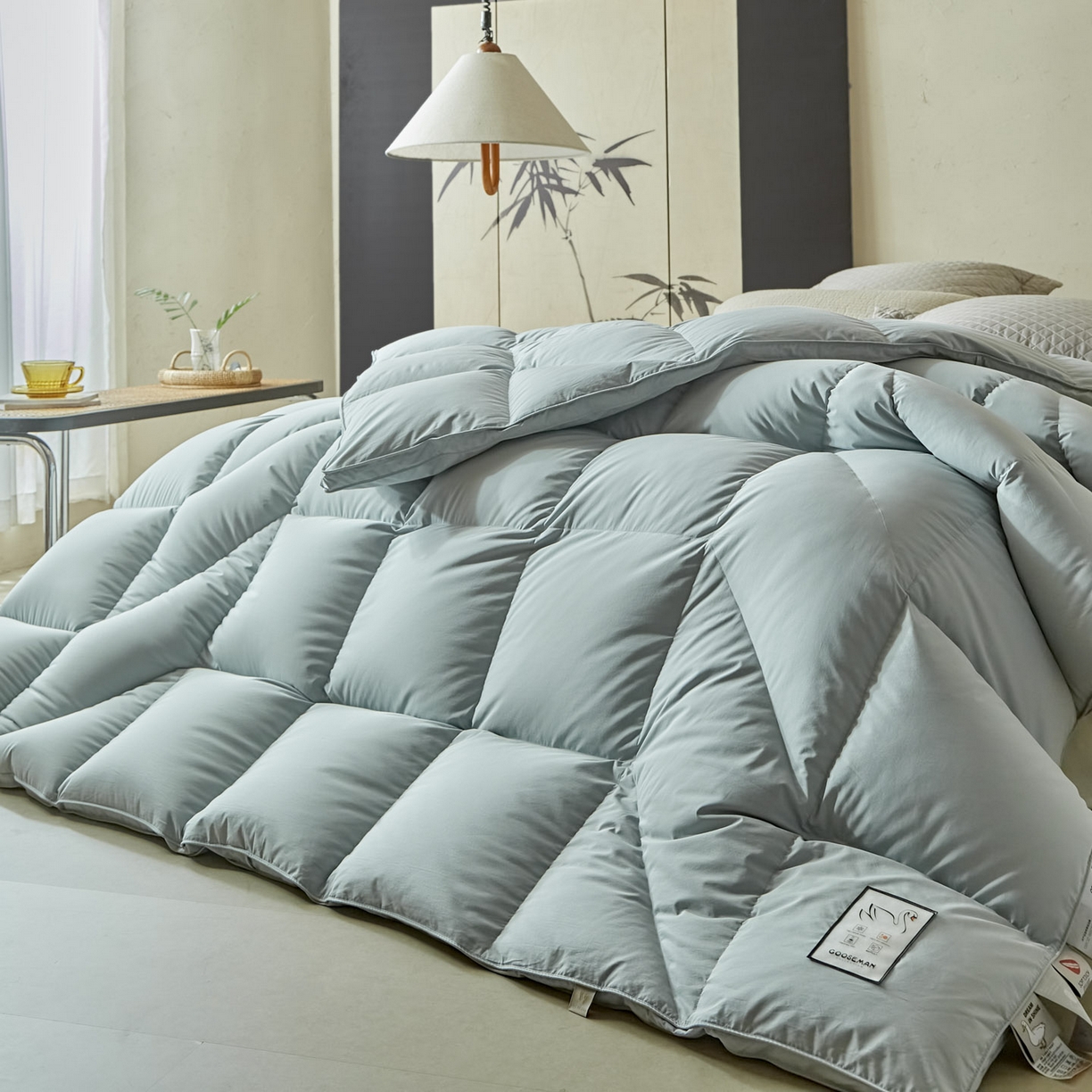 91家纺网 家纺一手货源 找家纺 暖羽屋羽绒馆 2025新款95白鸭绒人体工学被子 羽绒被芯 鸭绒被子 双人加厚冬被 兰