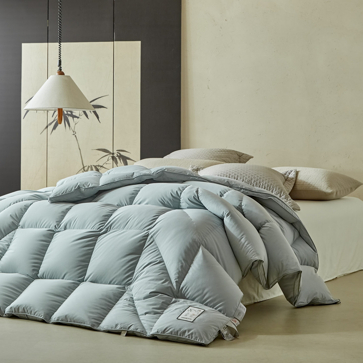 91家纺网 家纺一手货源 找家纺 暖羽屋羽绒馆 2025新款95白鸭绒人体工学被子 羽绒被芯 鸭绒被子 双人加厚冬被 兰