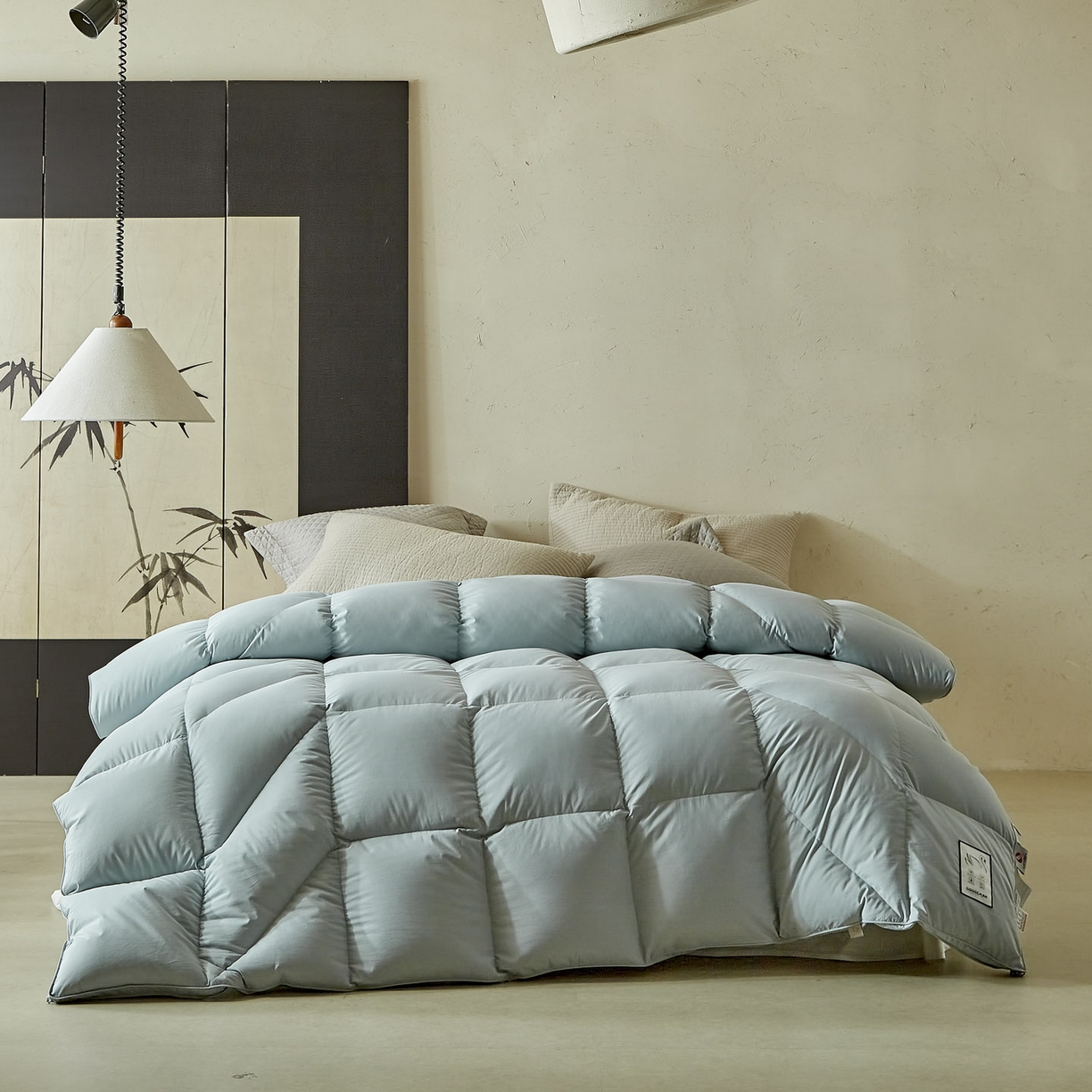 91家纺网 家纺一手货源 找家纺 暖羽屋羽绒馆 2025新款95白鸭绒人体工学被子 羽绒被芯 鸭绒被子 双人加厚冬被 兰