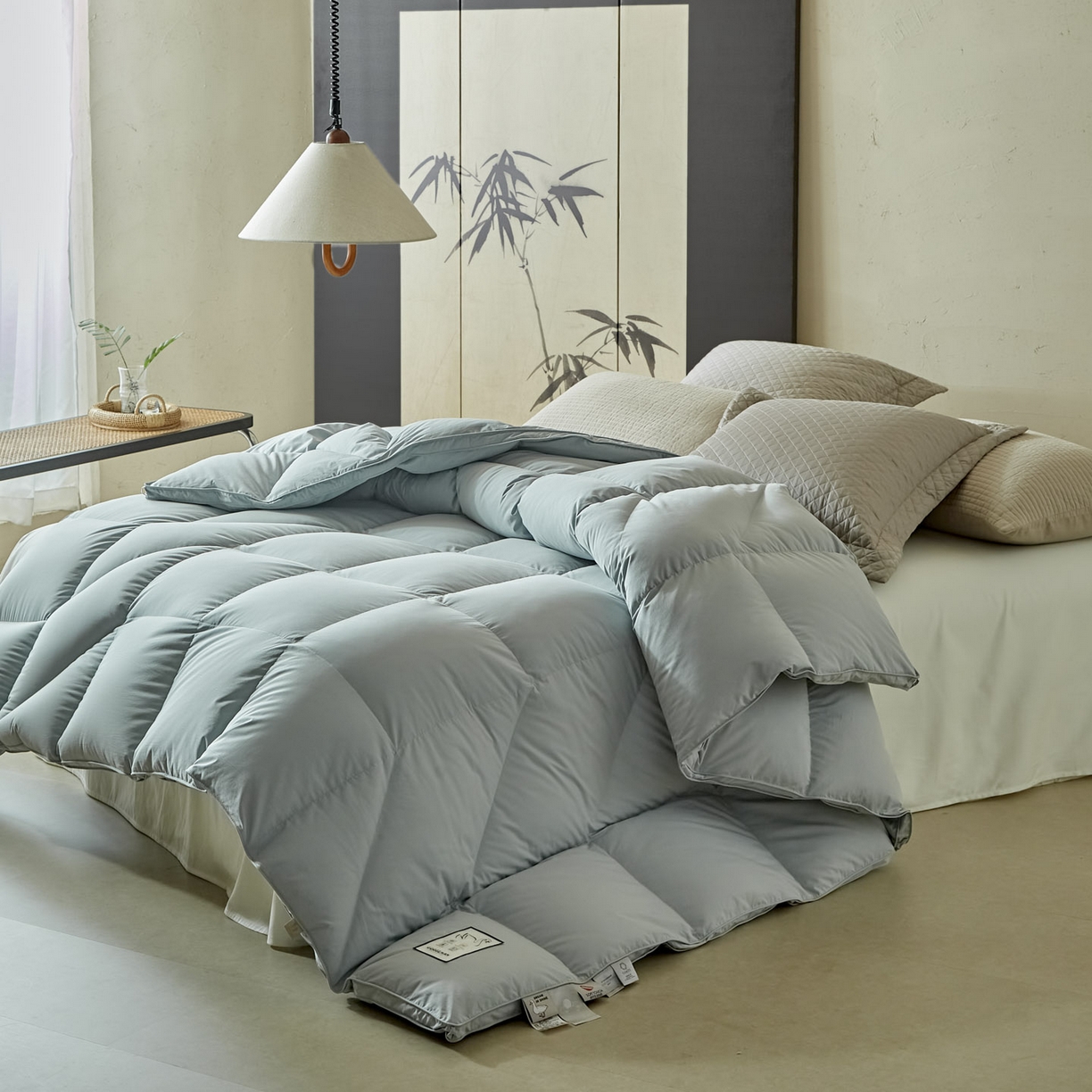 91家纺网 家纺一手货源 找家纺 暖羽屋羽绒馆 2025新款95白鸭绒人体工学被子 羽绒被芯 鸭绒被子 双人加厚冬被 兰