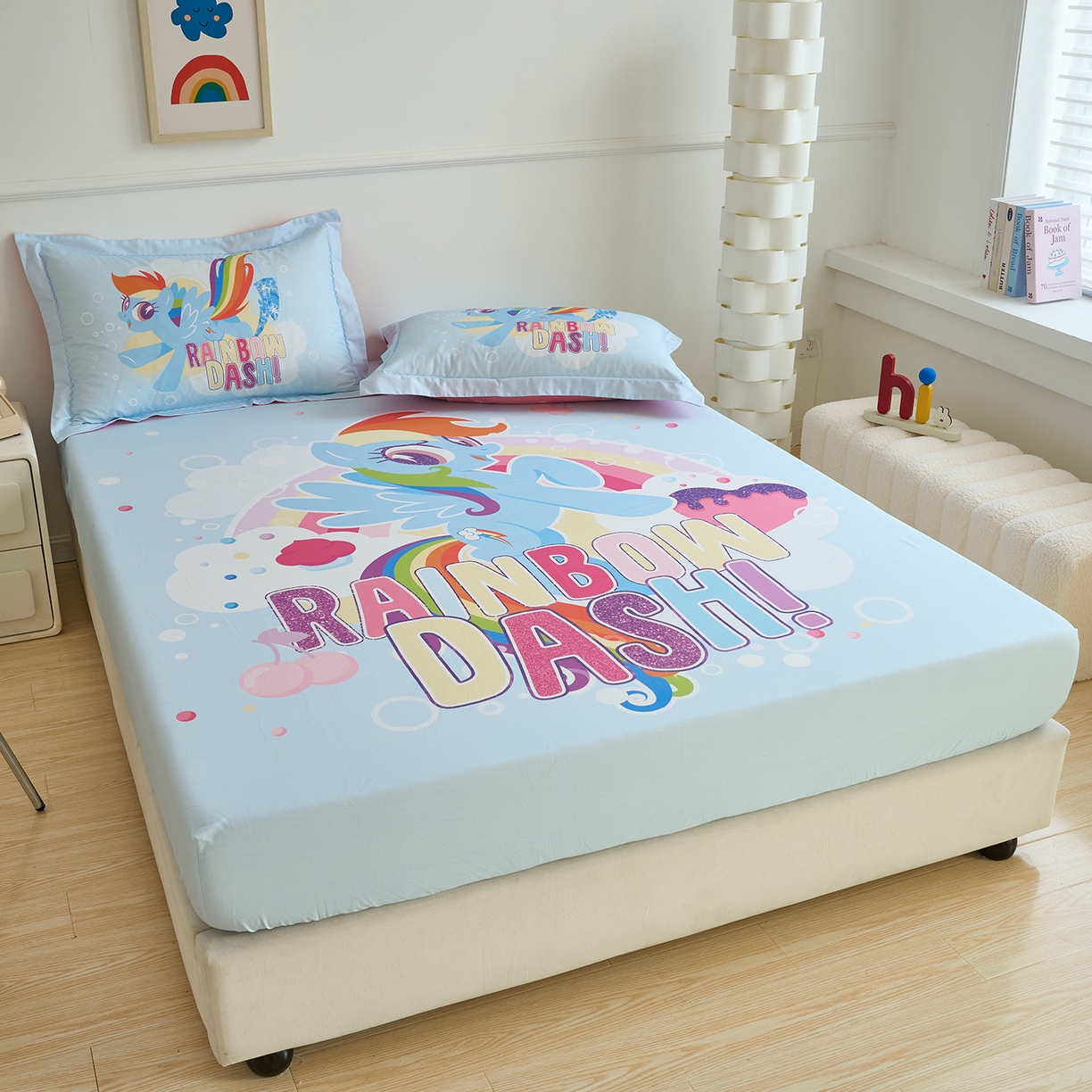 91家纺网 家纺一手货源 找家纺 （总）百利卡通（原迪士尼家纺） 2025新款全棉印花床笠枕套-小马宝莉