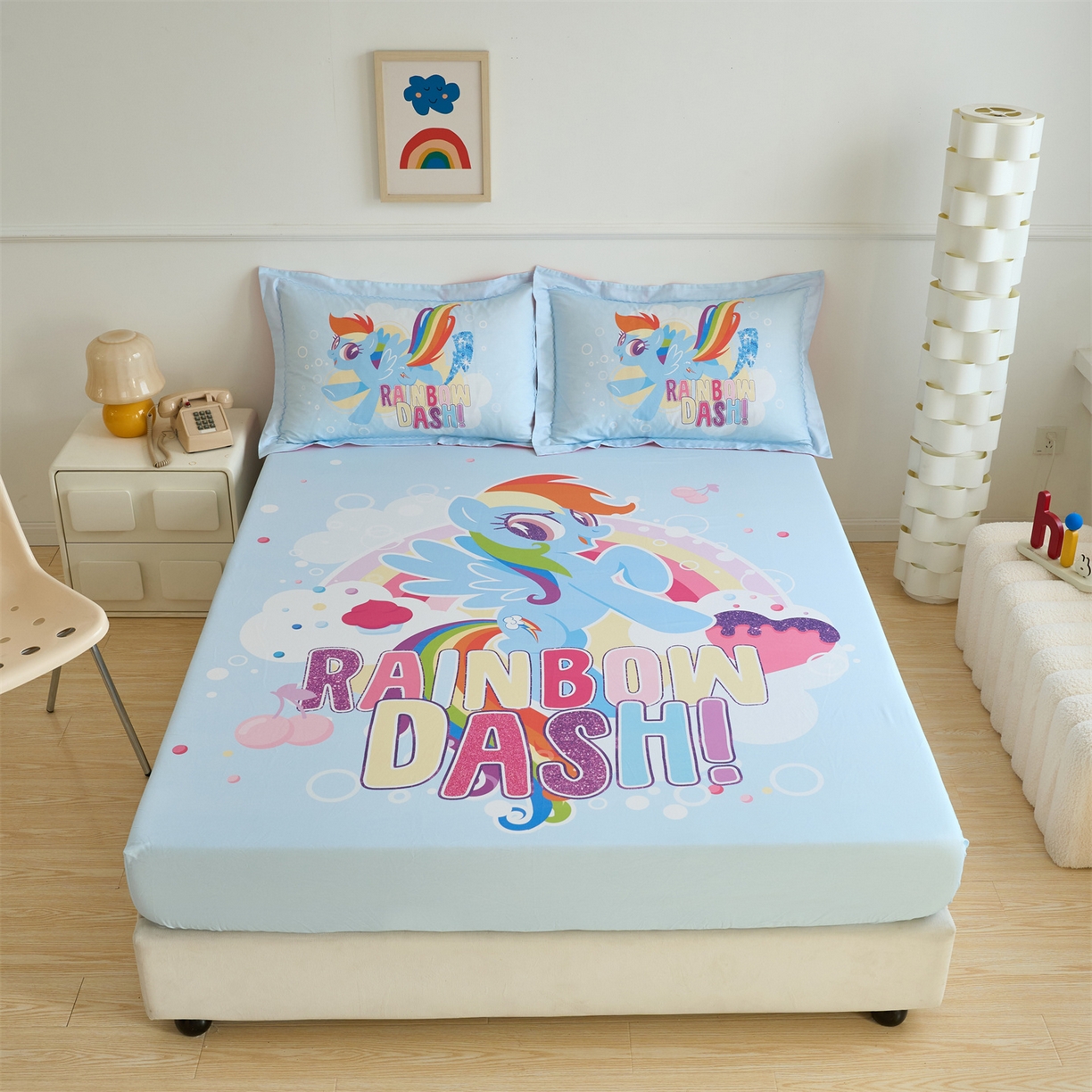 91家纺网 家纺一手货源 找家纺 （总）百利卡通（原迪士尼家纺） 2025新款全棉印花床笠枕套-小马宝莉