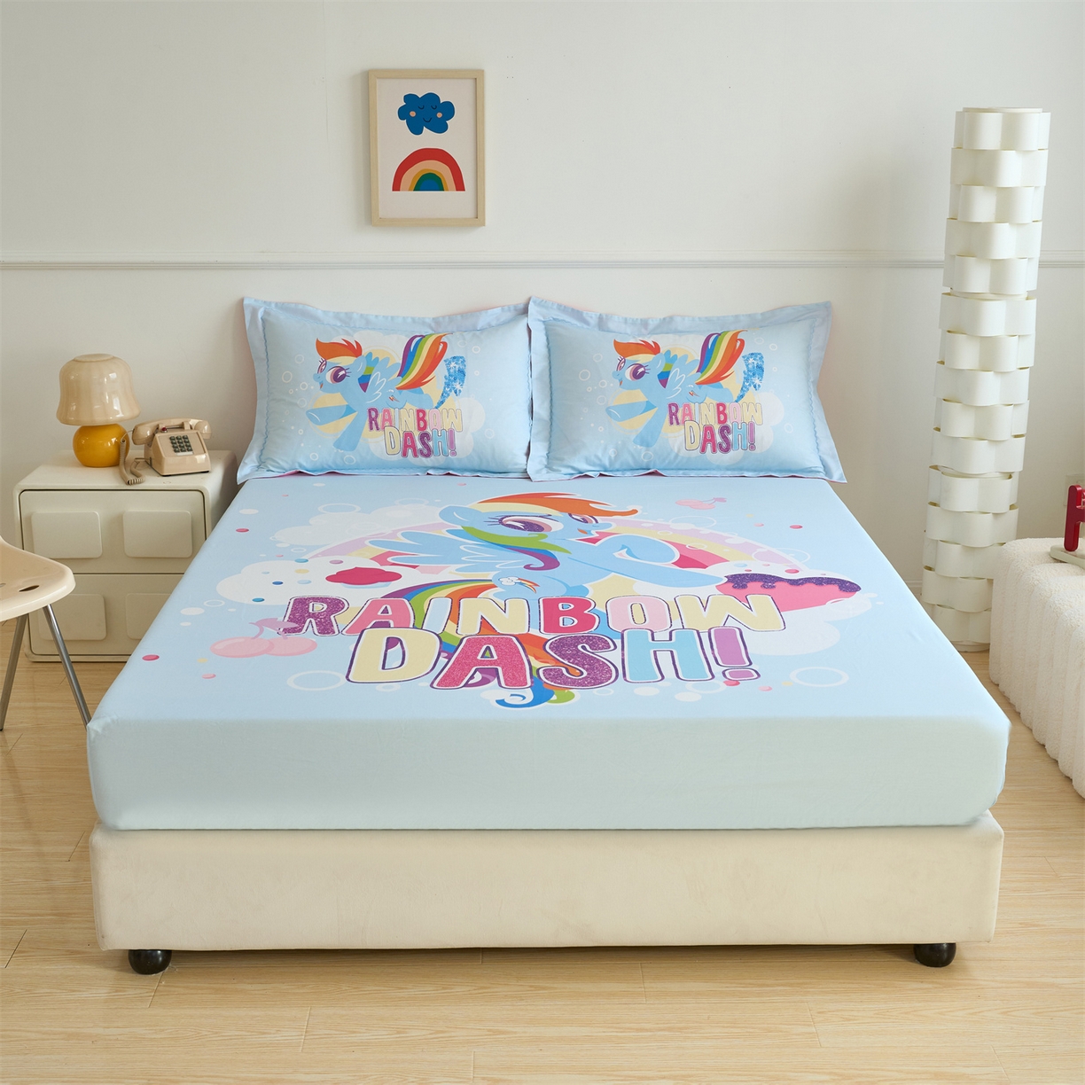 91家纺网 家纺一手货源 找家纺 （总）百利卡通（原迪士尼家纺） 2025新款全棉印花床笠枕套-小马宝莉