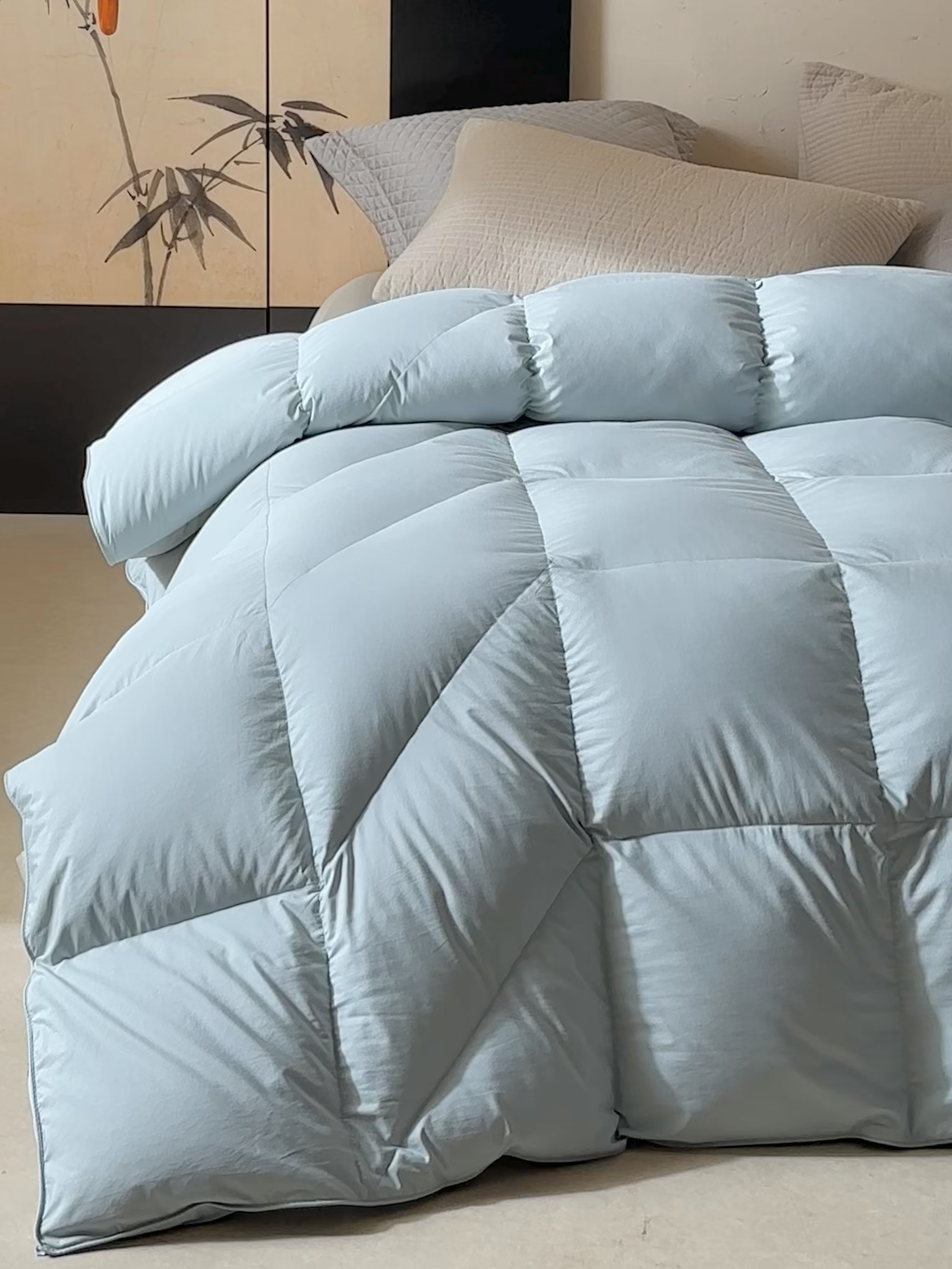 91家纺网 家纺一手货源 找家纺 暖羽屋羽绒馆 2025新款95白鸭绒人体工学被子 羽绒被芯 鸭绒被子 双人加厚冬被 兰