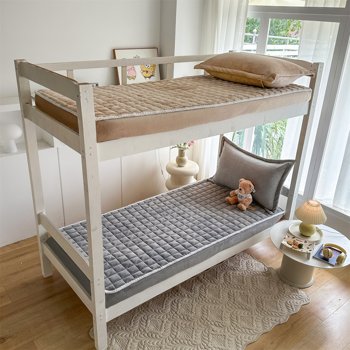 91家纺网 家纺一手货源 找家纺 凌云家纺 2025新款230克全消光牛奶绒夹棉床笠学生宿舍单件 炫耀灰-加厚绒