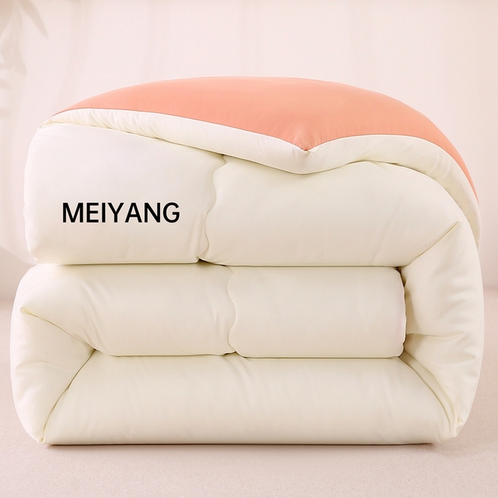 简冠家纺 2025新款磨毛羽丝绒被被子被芯冬被春秋被 白+玉
