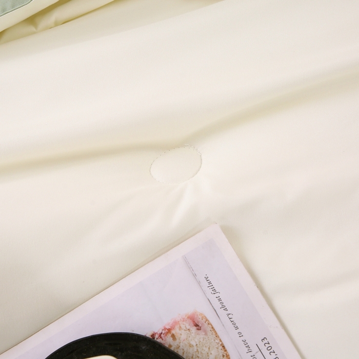 91家纺网 家纺一手货源 找家纺 简冠家纺 2025新款磨毛羽丝绒被被子被芯冬被春秋被 白+绿