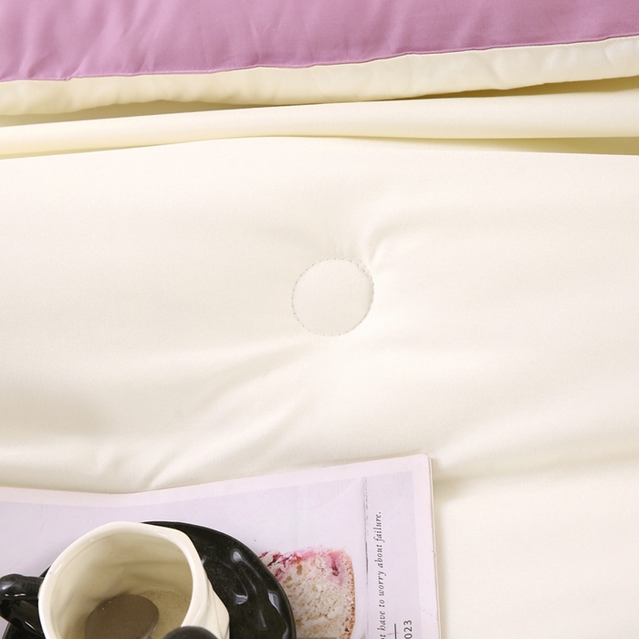 91家纺网 家纺一手货源 找家纺 简冠家纺 2025新款磨毛羽丝绒被被子被芯冬被春秋被 白+紫