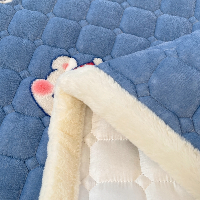 91家纺网 家纺一手货源 找家纺 （总）梵朴 2025新款牛奶绒夹棉床垫床褥加厚珊瑚绒床护垫-印花系列（大床图）