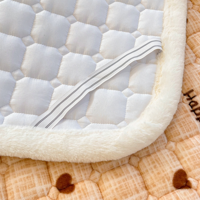 91家纺网 家纺一手货源 找家纺 梵朴 2025新款牛奶绒夹棉床垫床褥加厚珊瑚绒床护垫-印花系列（大床图） 小熊派对