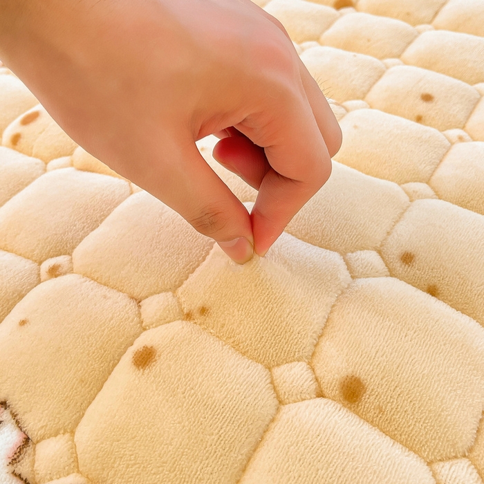 91家纺网 家纺一手货源 找家纺 梵朴 2025新款牛奶绒夹棉床垫床褥加厚珊瑚绒床护垫-印花系列（大床图） 厨师长狗狗