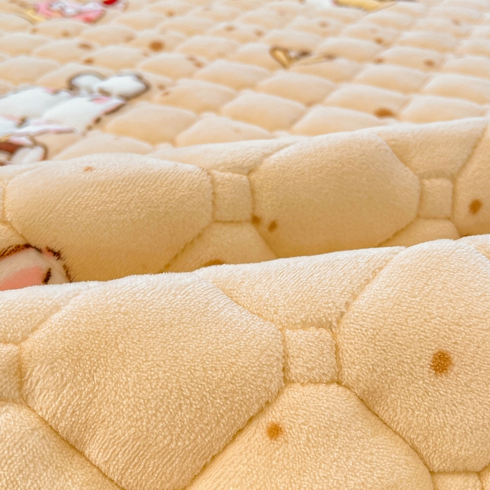 91家纺网 家纺一手货源 找家纺 梵朴 2025新款牛奶绒夹棉床垫床褥加厚珊瑚绒床护垫-印花系列（大床图） 厨师长狗狗