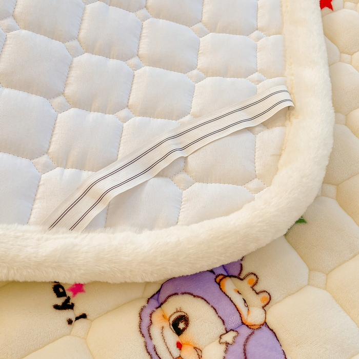 91家纺网 家纺一手货源 找家纺 梵朴 2025新款牛奶绒夹棉床垫床褥加厚珊瑚绒床护垫-印花系列（大床图） 三只布布