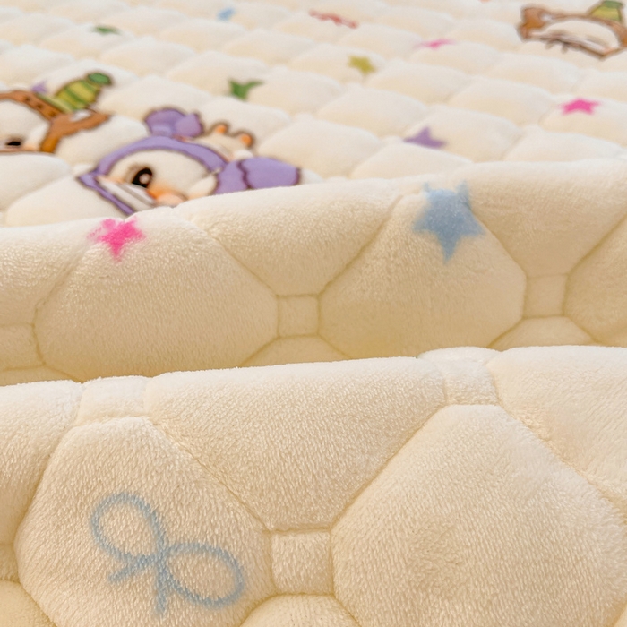 91家纺网 家纺一手货源 找家纺 梵朴 2025新款牛奶绒夹棉床垫床褥加厚珊瑚绒床护垫-印花系列（大床图） 三只布布