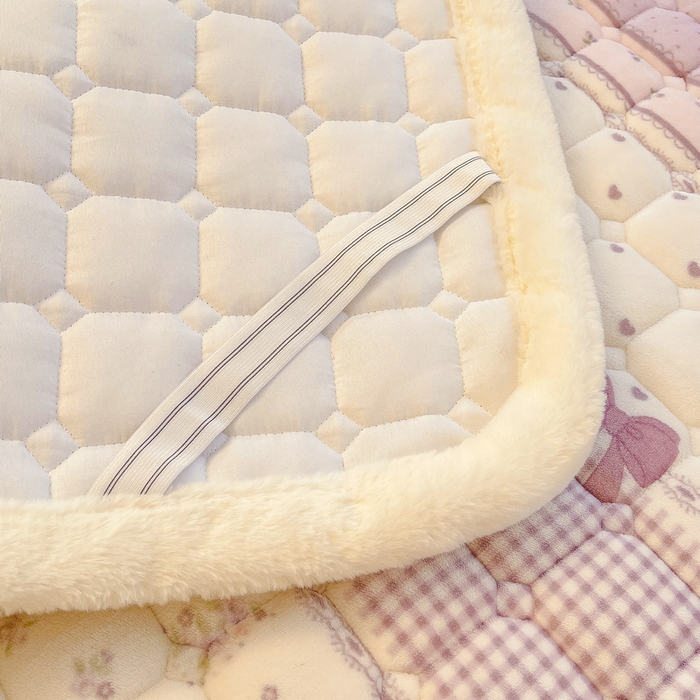 91家纺网 家纺一手货源 找家纺 梵朴 2025新款牛奶绒夹棉床垫床褥加厚珊瑚绒床护垫-印花系列（大床图） 花漾年华