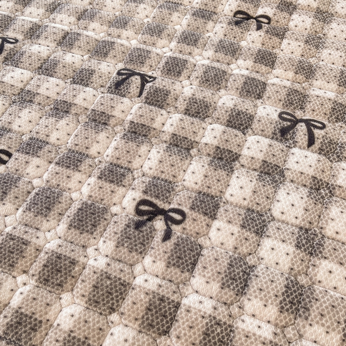 91家纺网 家纺一手货源 找家纺 梵朴 2025新款牛奶绒夹棉床垫床褥加厚珊瑚绒床护垫-印花系列（大床图） 简约蝴蝶结