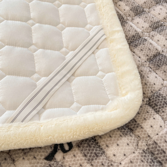 91家纺网 家纺一手货源 找家纺 梵朴 2025新款牛奶绒夹棉床垫床褥加厚珊瑚绒床护垫-印花系列（大床图） 简约蝴蝶结