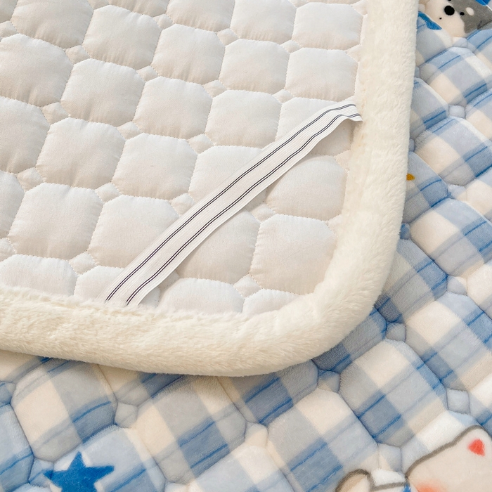 91家纺网 家纺一手货源 找家纺 梵朴 2025新款牛奶绒夹棉床垫床褥加厚珊瑚绒床护垫-印花系列（大床图） 汪汪小队