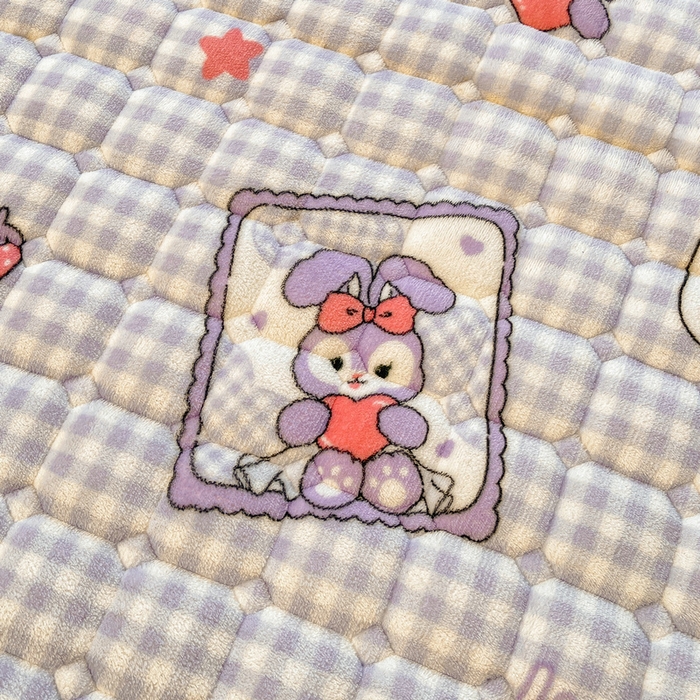 91家纺网 家纺一手货源 找家纺 梵朴 2025新款牛奶绒夹棉床垫床褥加厚珊瑚绒床护垫-印花系列（大床图） 星黛免兔