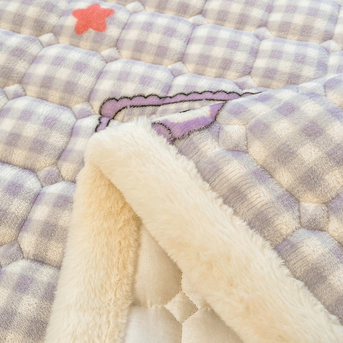 91家纺网 家纺一手货源 找家纺 梵朴 2025新款牛奶绒夹棉床垫床褥加厚珊瑚绒床护垫-印花系列（大床图） 星黛免兔