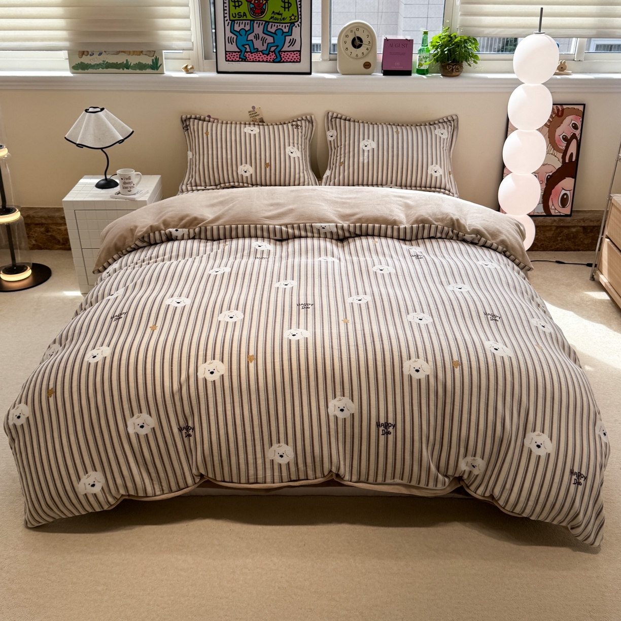 91家纺网 家纺一手货源 找家纺 （总）潘朵拉 2025新款ins风牛奶绒床盖四件套