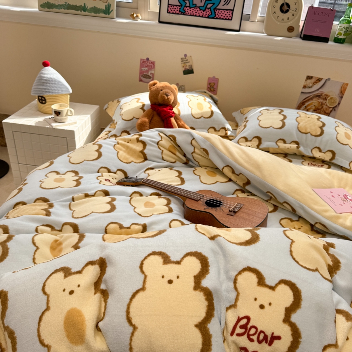 91家纺网 家纺一手货源 找家纺 （总）潘朵拉 2025新款ins风牛奶绒床盖四件套