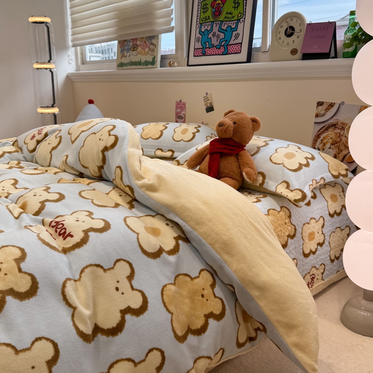 91家纺网 家纺一手货源 找家纺 （总）潘朵拉 2025新款ins风牛奶绒床盖四件套