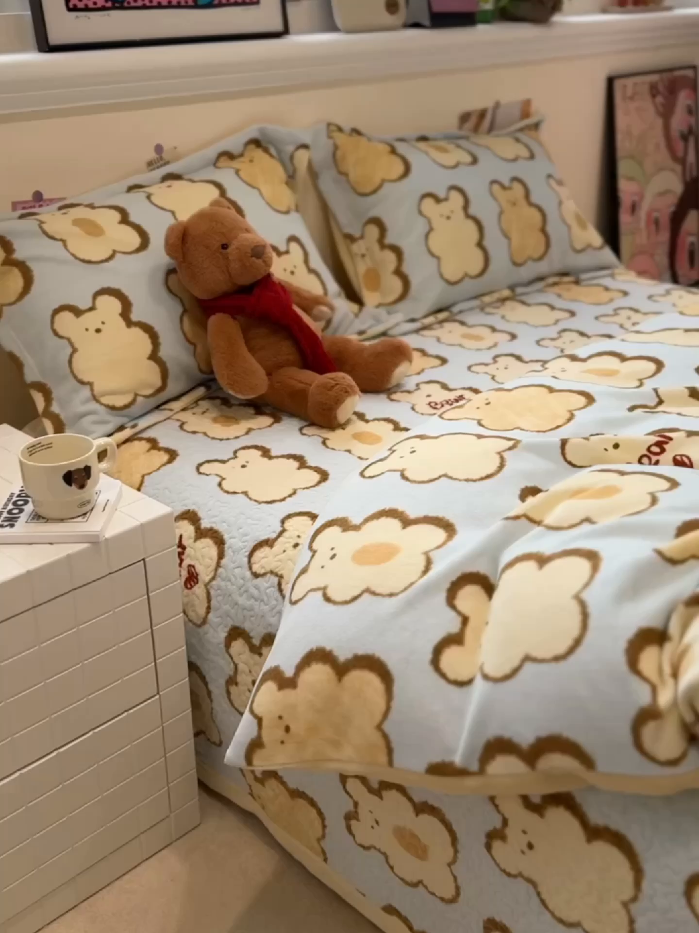 91家纺网 家纺一手货源 找家纺 （总）潘朵拉 2025新款ins风牛奶绒床盖四件套