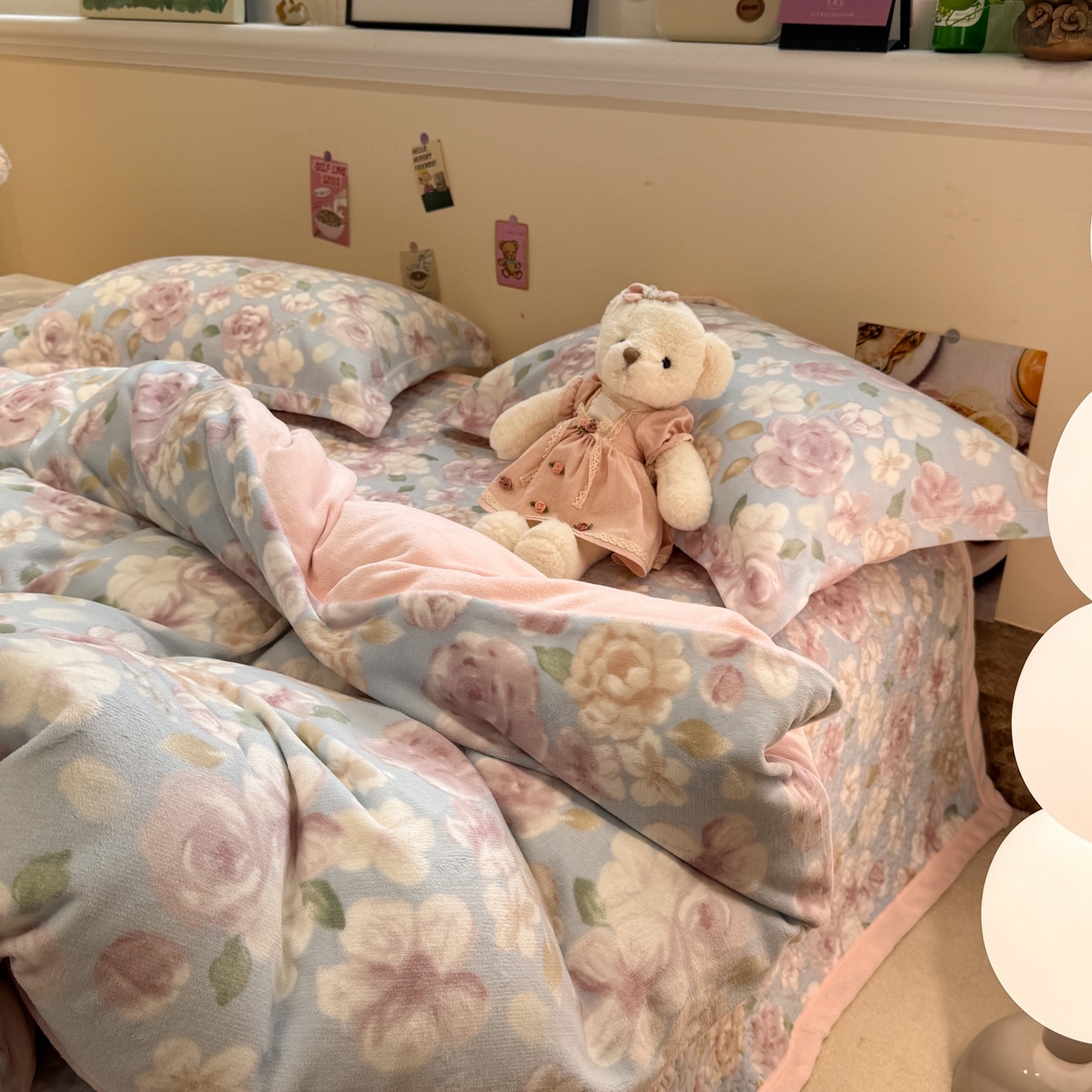 91家纺网 家纺一手货源 找家纺 潘朵拉 2025新款ins风牛奶绒床盖四件套 花漾