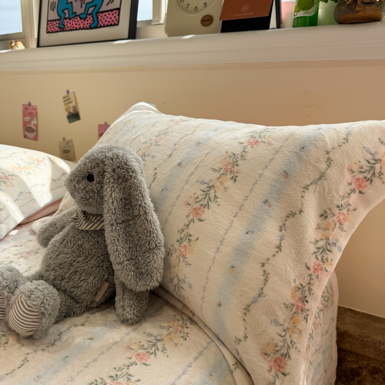 91家纺网 家纺一手货源 找家纺 潘朵拉 2025新款ins风牛奶绒床盖四件套 山茶予你